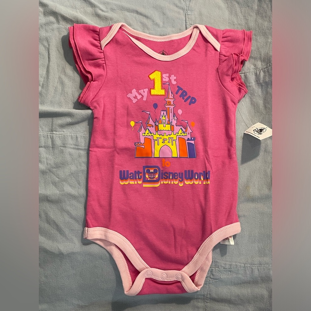 NEW Disney Pink Baby "My 1st Trip to Walt Disney World" Bodysuit